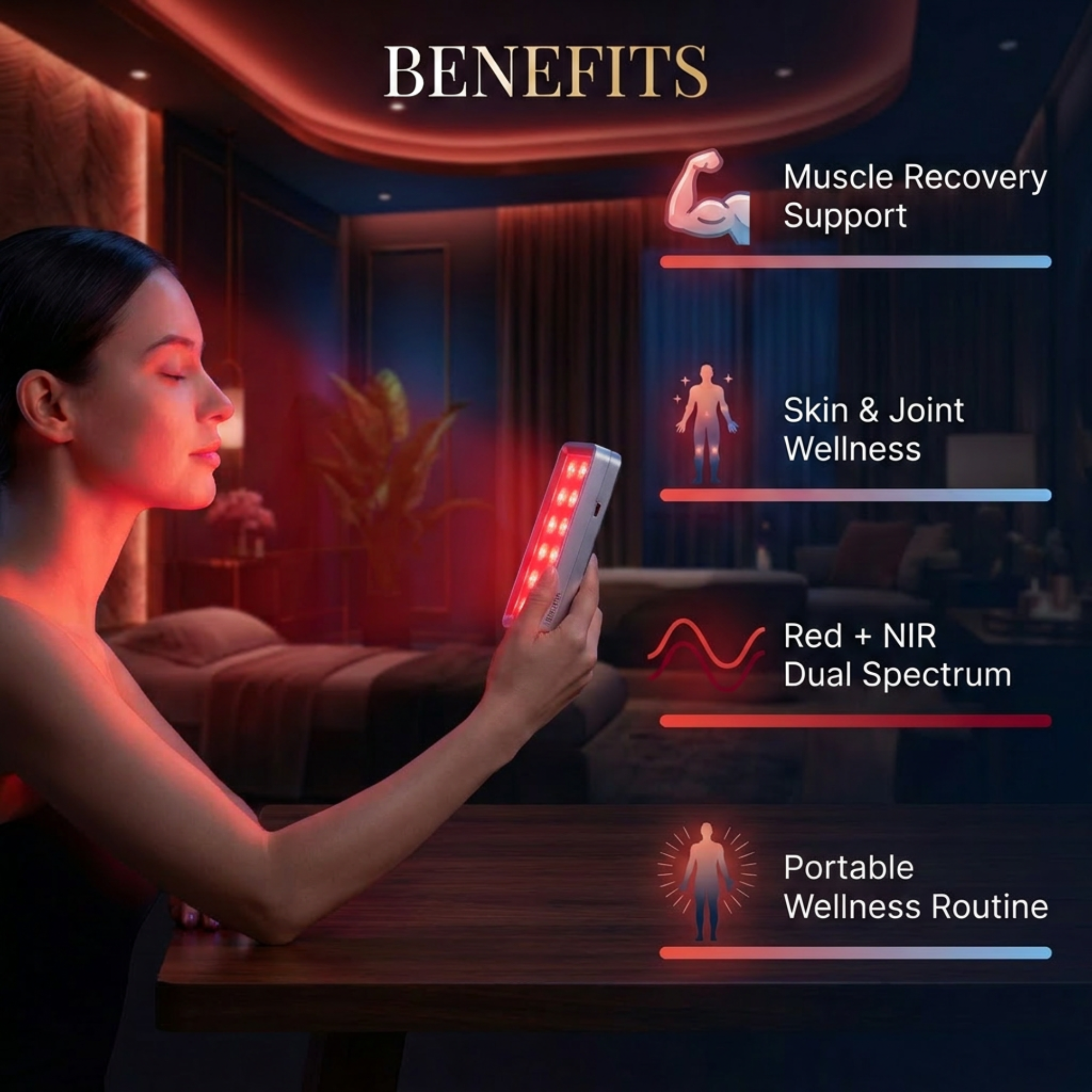 OhmRx RedLight Recovery Mini Pro – Portable Red & NIR LED Device