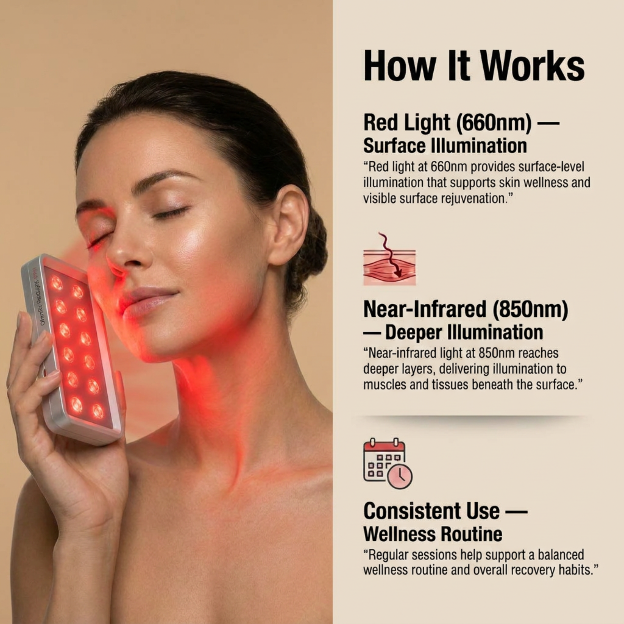 OhmRx RedLight Recovery Mini Pro – Portable Red & NIR LED Device