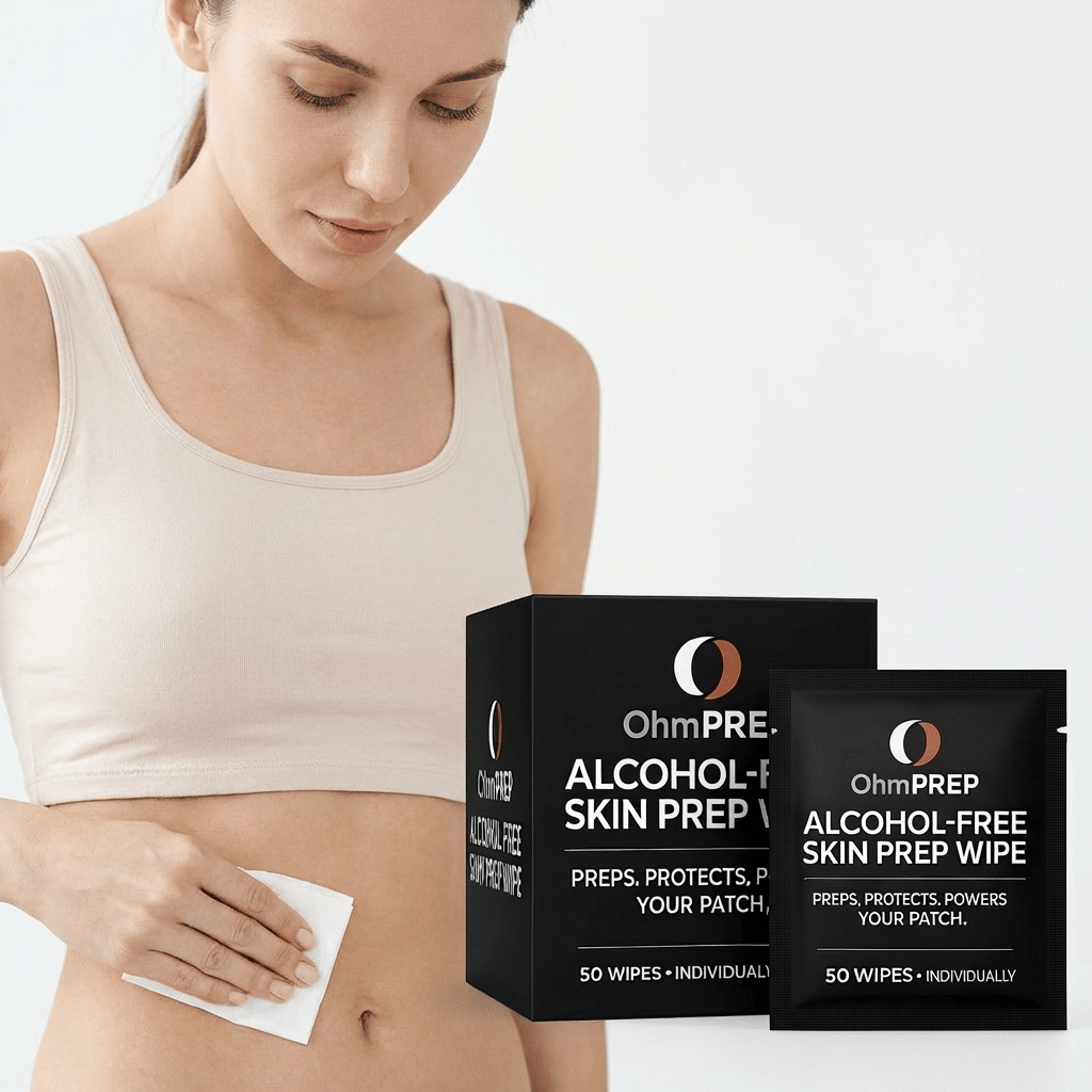 OHM PREP Alcohol‑Free Skin Prep Wipes – 50 Count