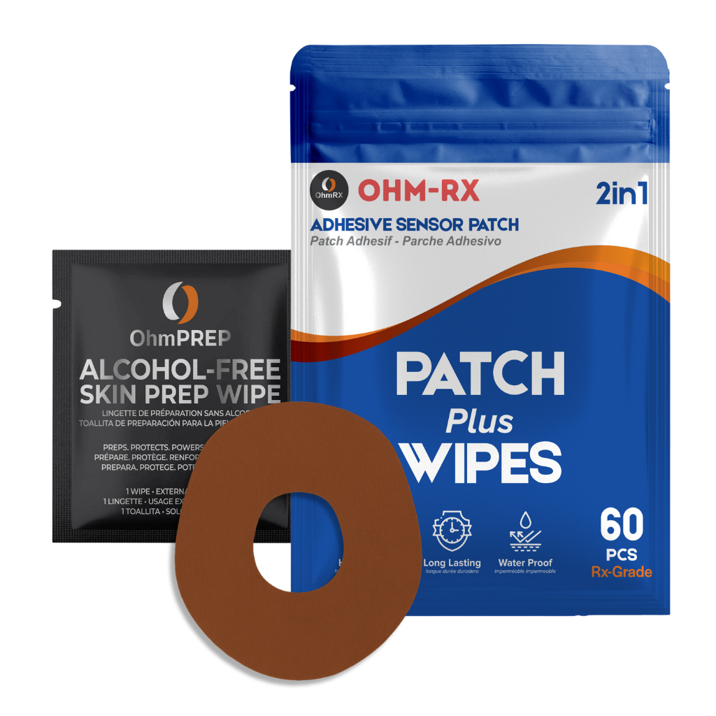 OhmRx Dexcom G7 Patch + OHM PREP Wipe – Waterproof, Pre‑Cut