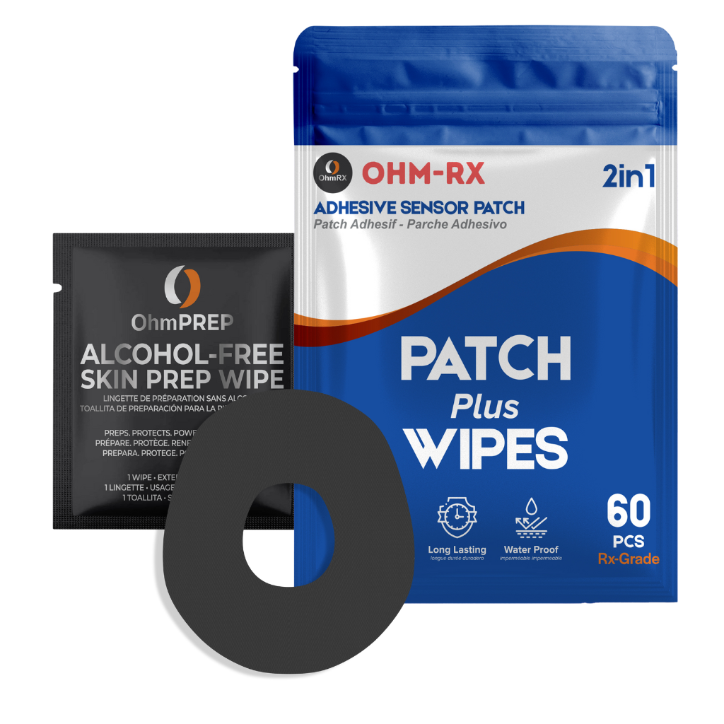 OhmRx Dexcom G7 Patch + OHM PREP Wipe – Waterproof, Pre‑Cut