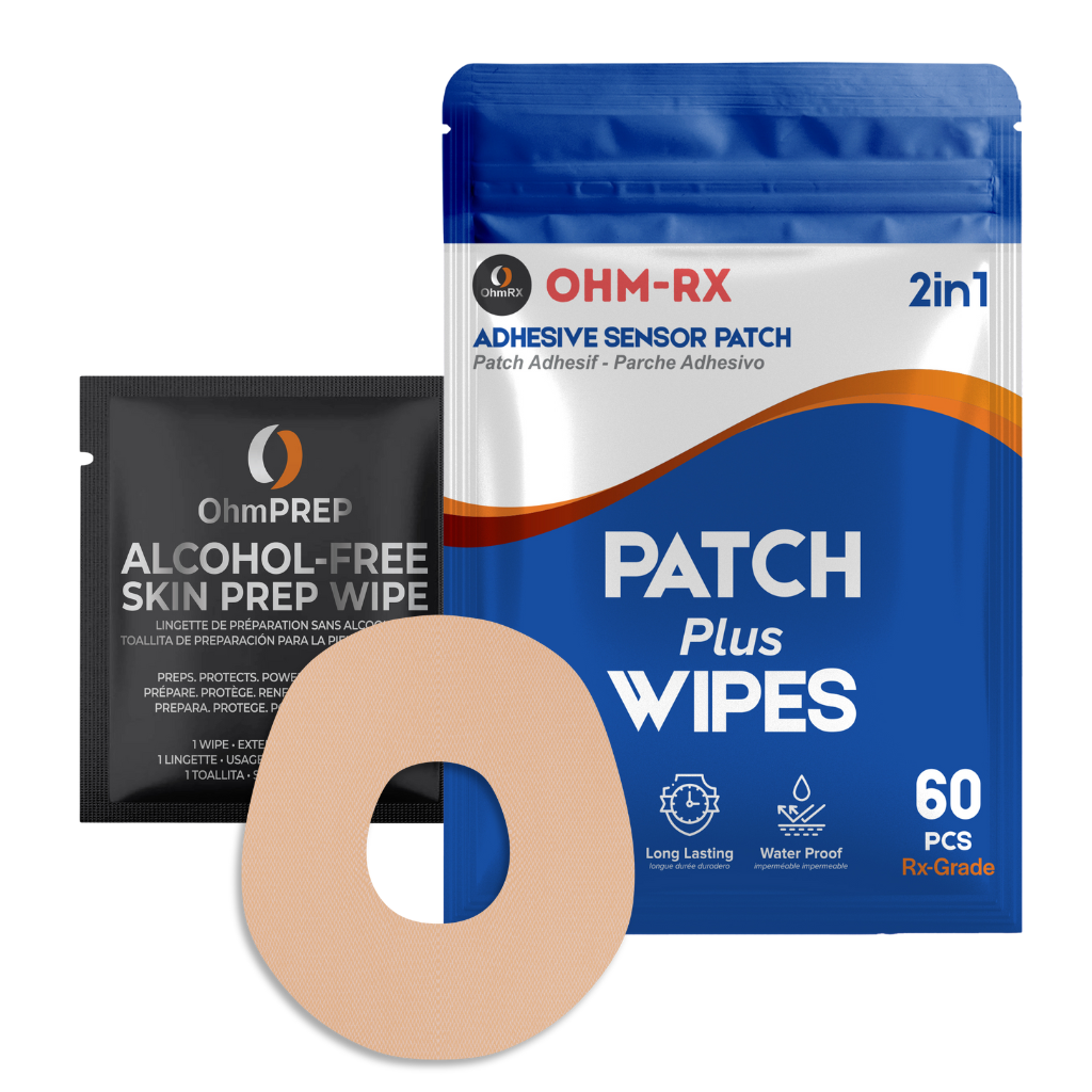 OhmRx Dexcom G7 Patch + OHM PREP Wipe – Waterproof, Pre‑Cut