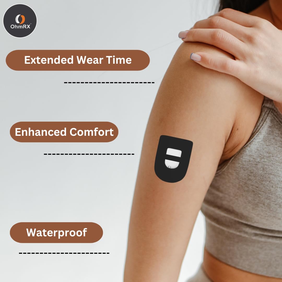 OhmRx Omnipod 5 Adhesive Patches – Waterproof, Pre‑Cut, With Strap