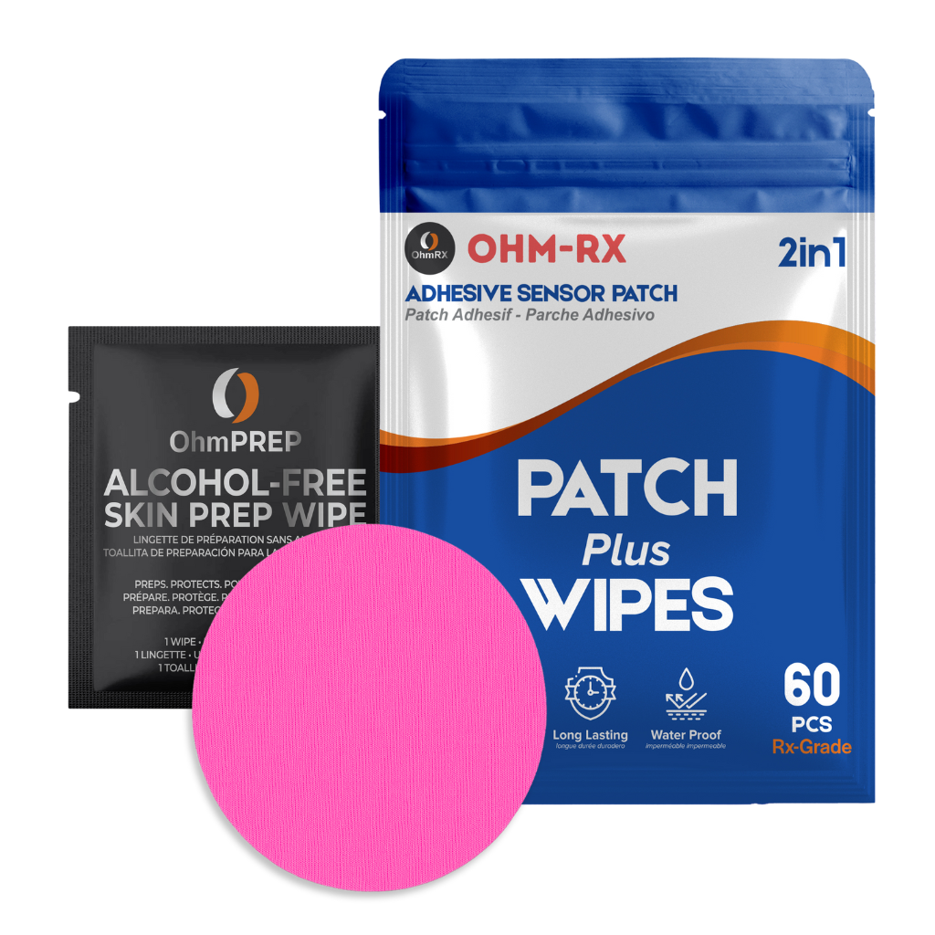 OhmRx Libre 2 Patch + OHM PREP Wipe – Waterproof, Pre‑Cut Adhesive Combo Pack