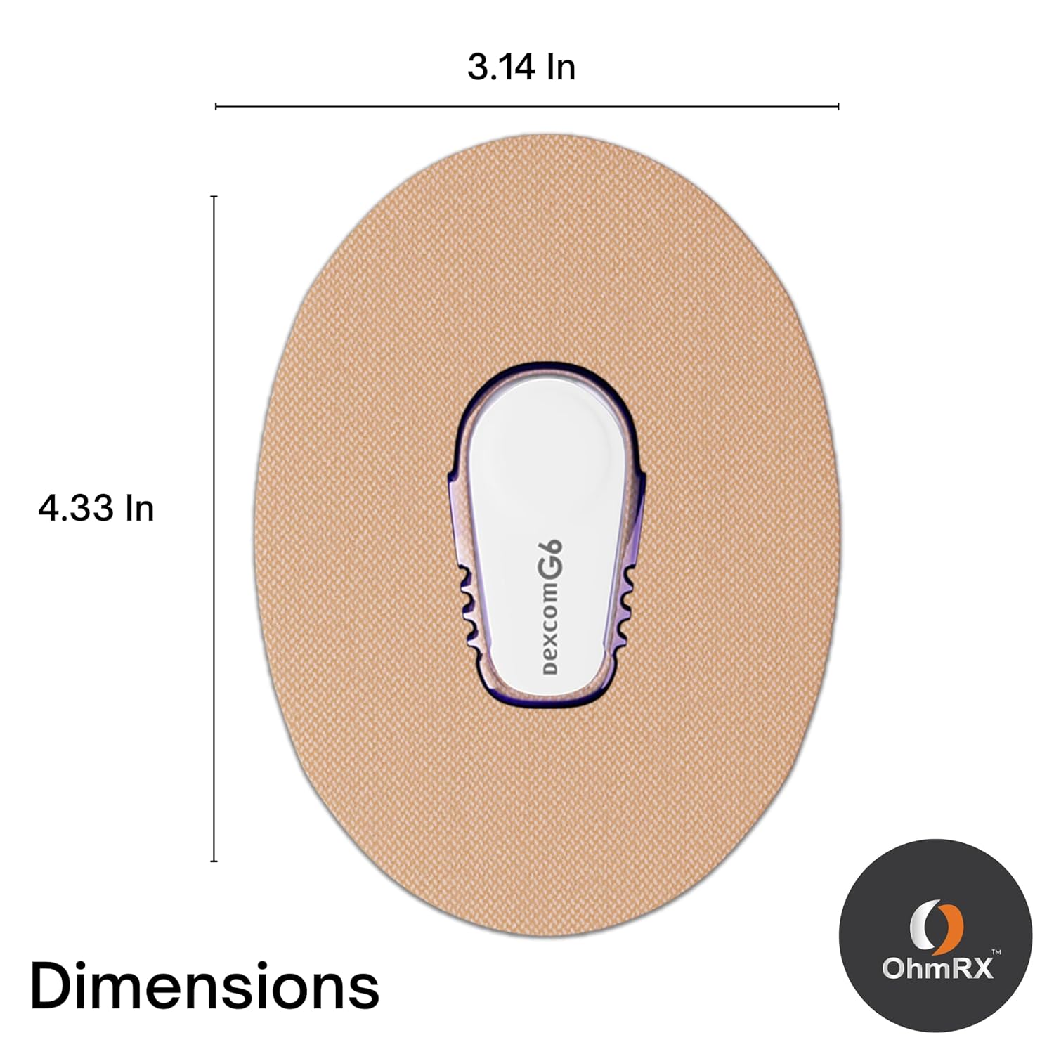 OhmRx Dexcom G6 Adhesive Patches – Waterproof, Pre‑Cut