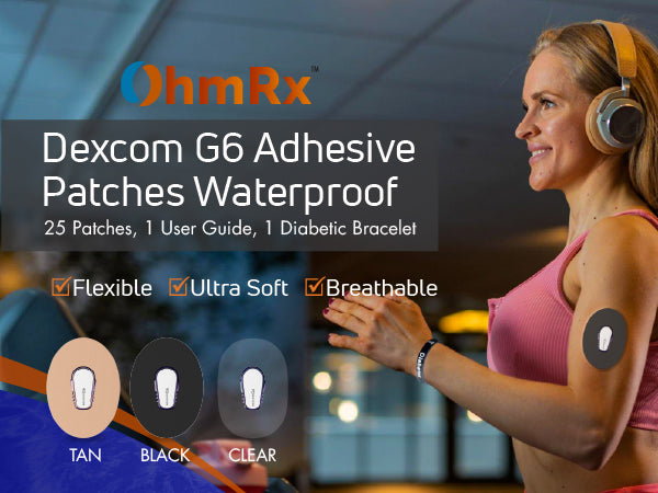 OhmRx Dexcom G6 Adhesive Patches – Waterproof, Pre‑Cut