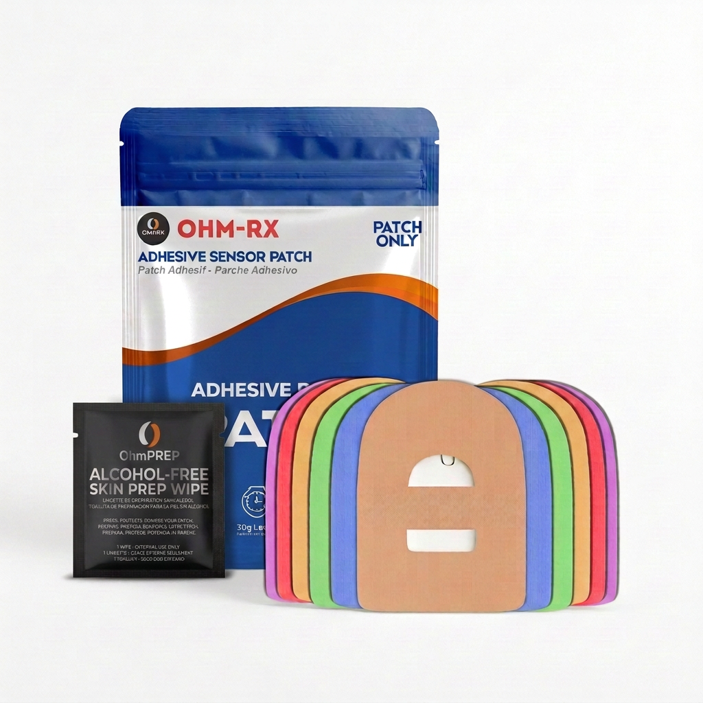 Omnipod 5 Adhesive Patch + OHM PREP Skin Prep Wipe – Waterproof Pre‑Cut Overpatch & Alcohol‑Free Prep Wipe (2‑in‑1 CGM Prep & Protection Set)