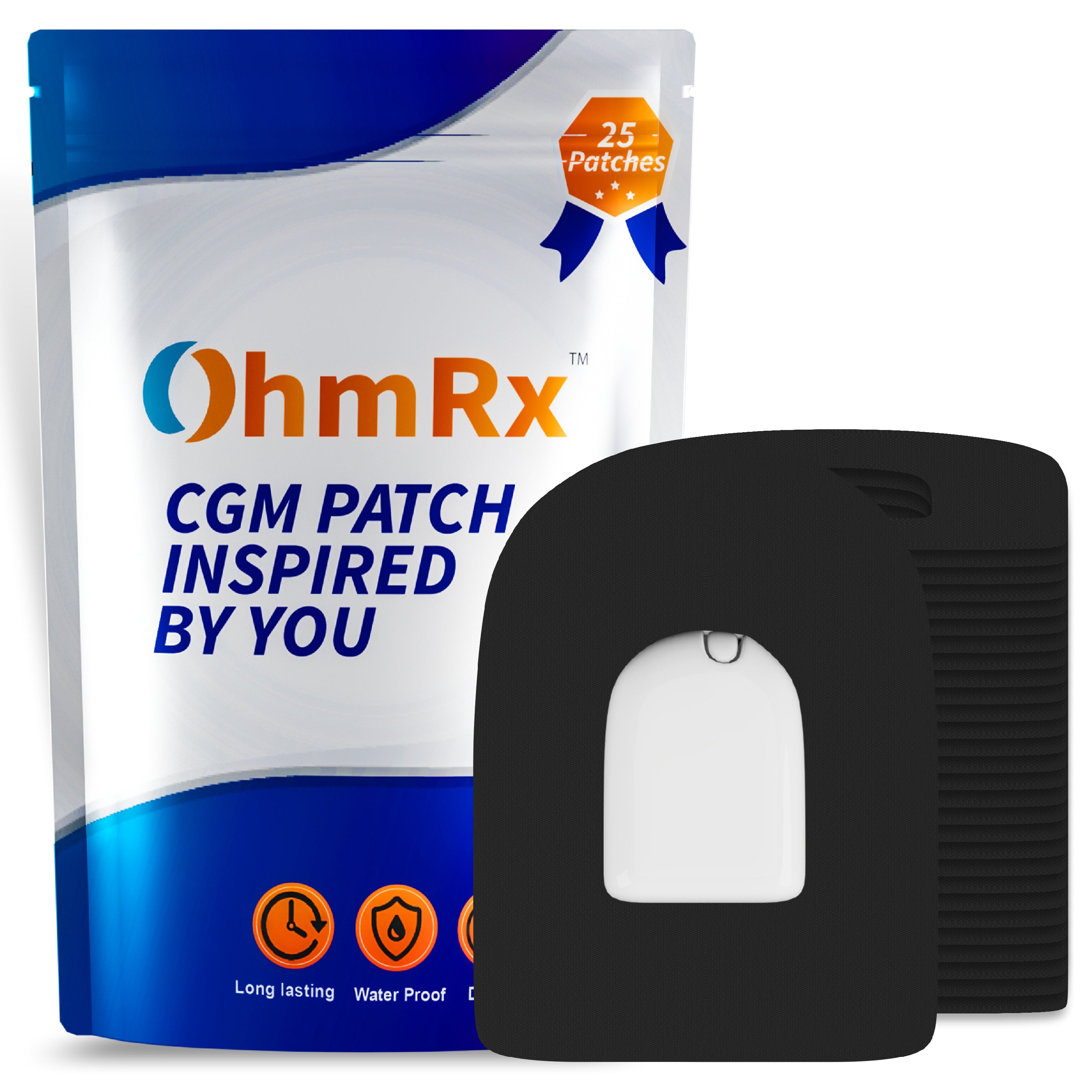 OhmRx Omnipod Adhesive Patches – Waterproof, Pre‑Cut