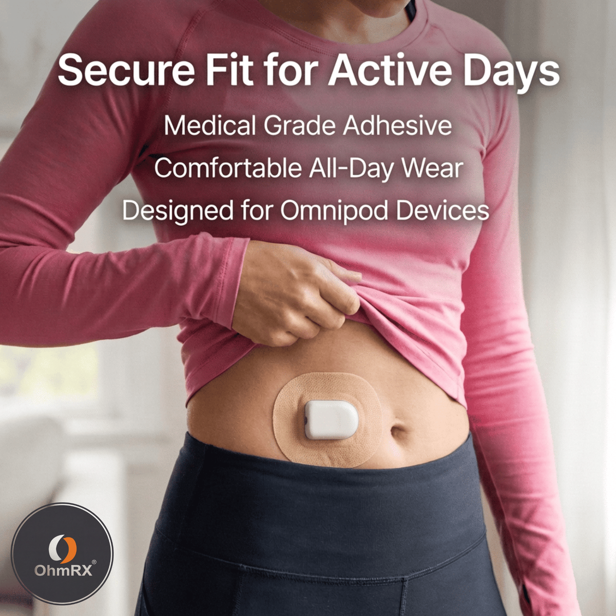 Omnipod 5 Adhesive Patch + OHM PREP Skin Prep Wipe – Waterproof Pre‑Cut Overpatch & Alcohol‑Free Prep Wipe (2‑in‑1 CGM Prep & Protection Set)