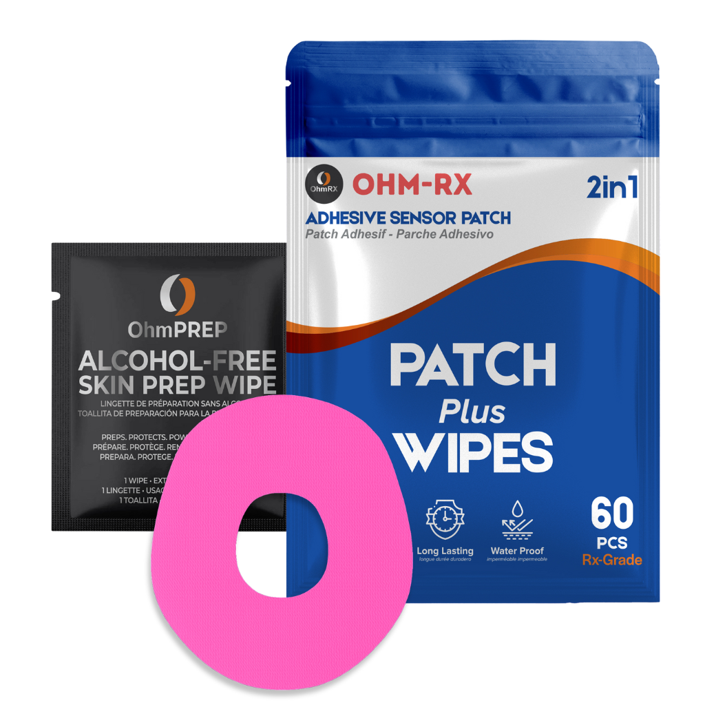 OhmRx Dexcom G7 Patch + OHM PREP Wipe – Waterproof, Pre‑Cut