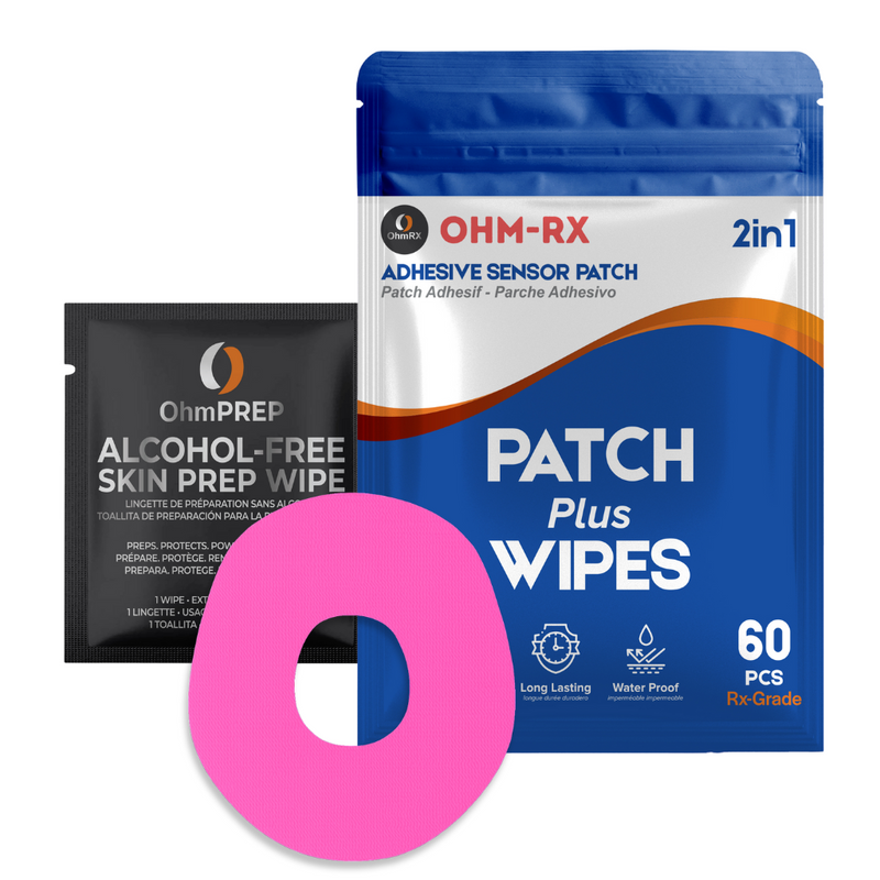 OhmRx Dexcom G7 Patch + OHM PREP Wipe – Waterproof, Pre‑Cut