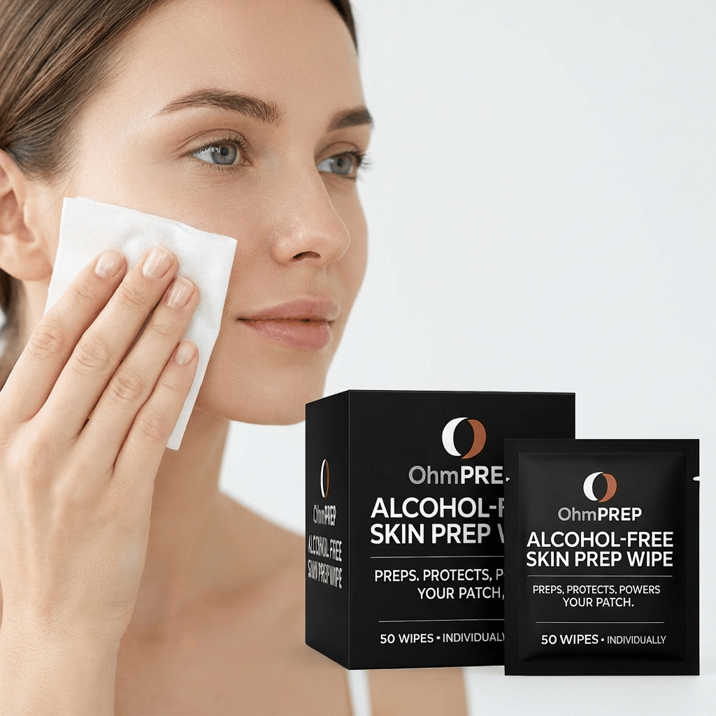 OHM PREP Alcohol‑Free Skin Prep Wipes – 50 Count