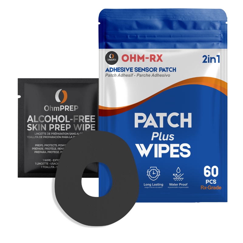 OhmRx Dexcom G7 Patch + OHM PREP Wipe – Waterproof, Pre‑Cut