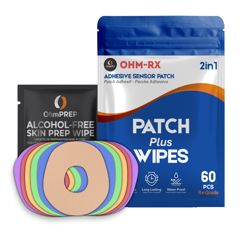 OhmRx Dexcom G7 Patch + OHM PREP Wipe – Waterproof, Pre‑Cut