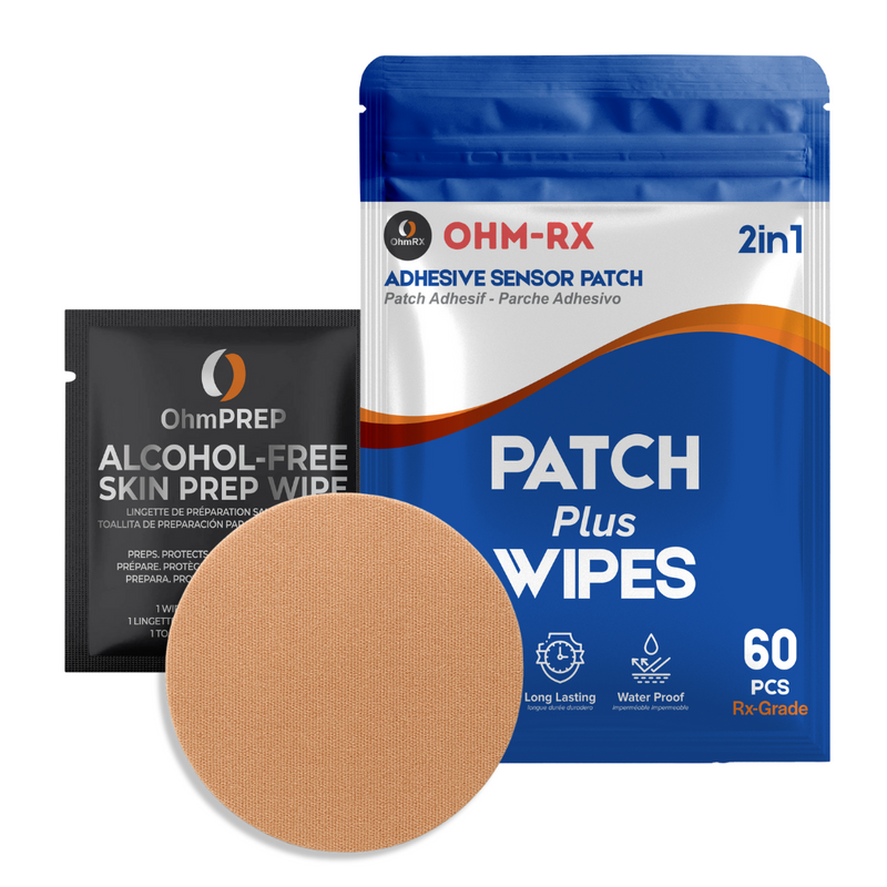 OhmRx Libre 3 / Lingo Patch + OHM PREP Wipe – Waterproof, Pre‑Cut