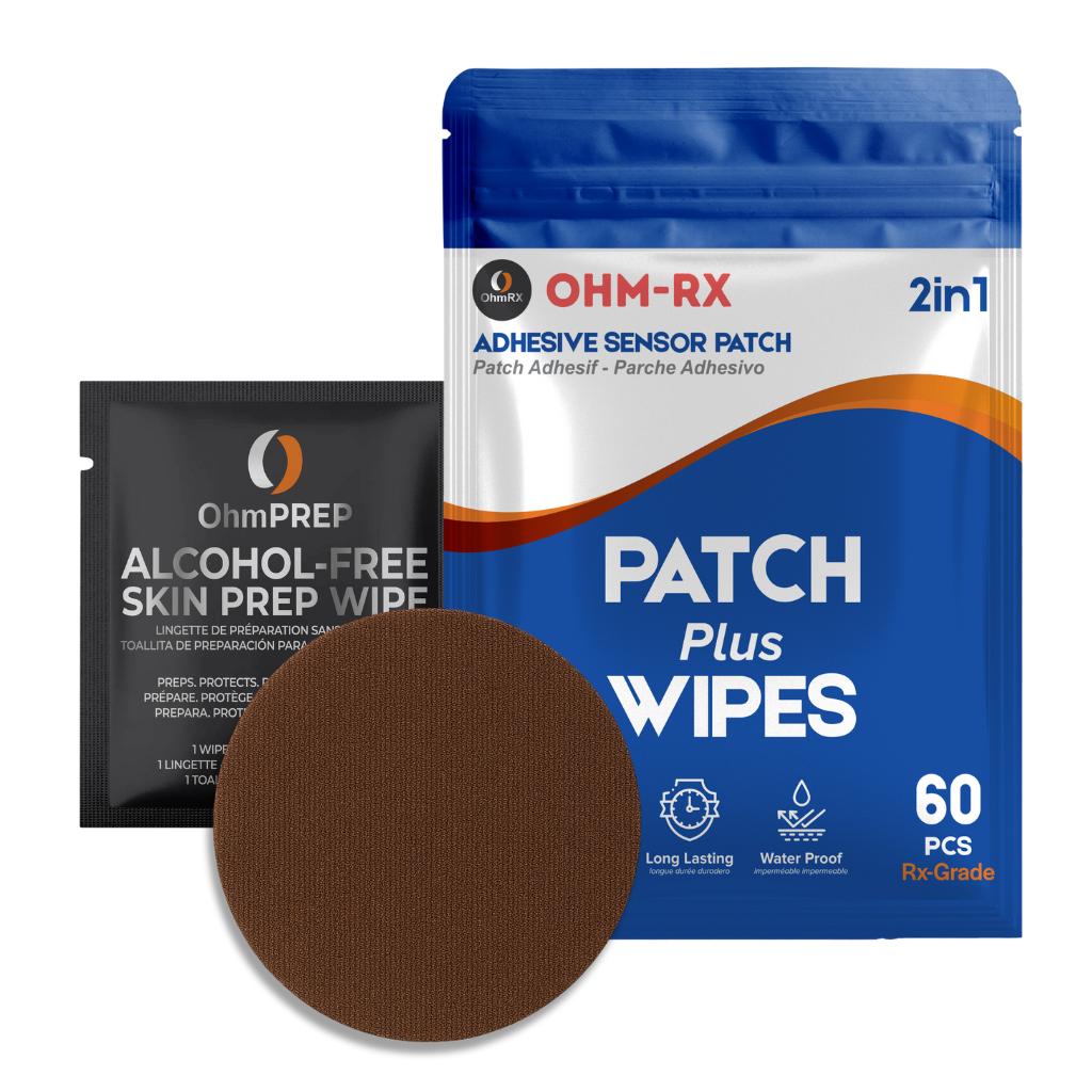 OhmRx Libre 3 / Lingo Patch + OHM PREP Wipe – Waterproof, Pre‑Cut