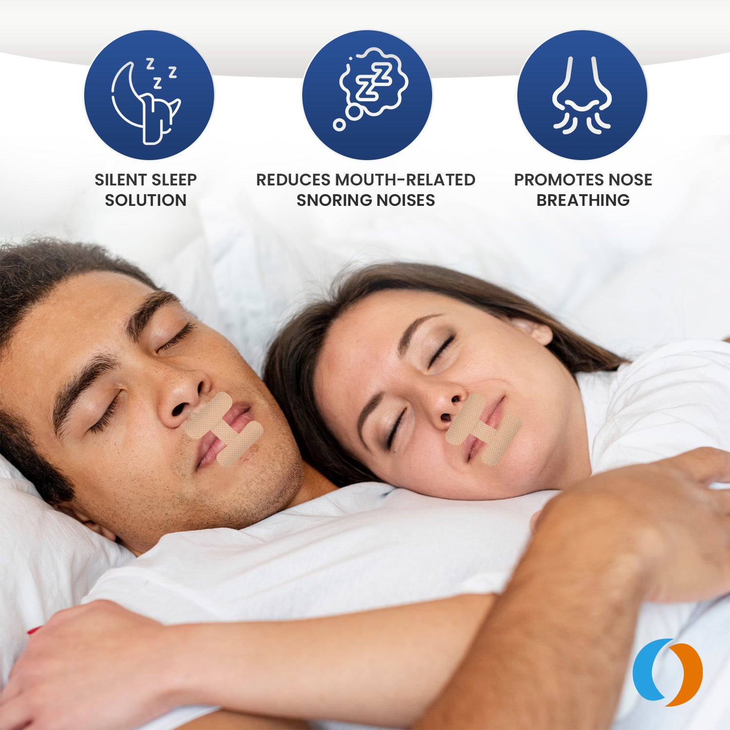 OhmRx Mouth Tape - 60 PCS, H Shape, Tan - Premium Sleep Aid - Mild Adhesion