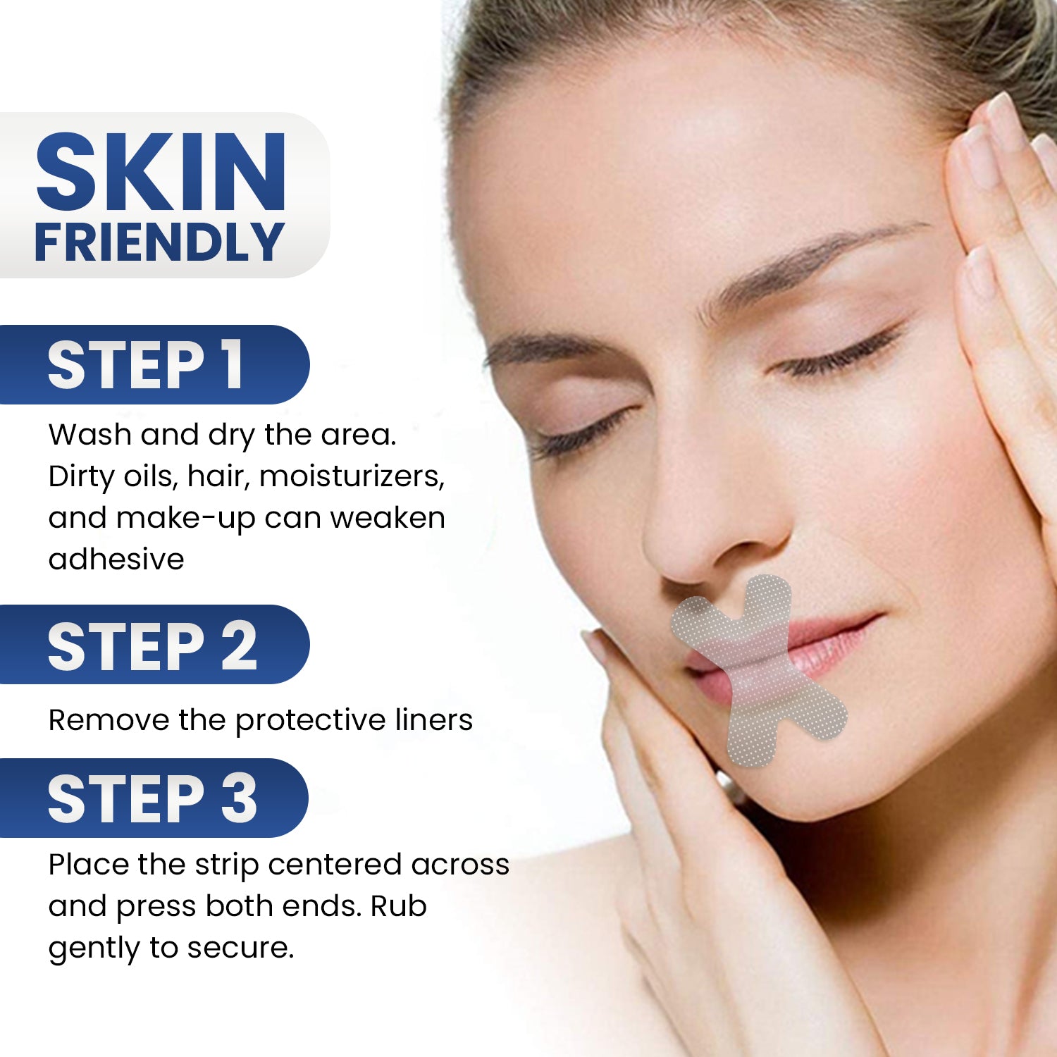 OhmRx Mouth Tape – X Clear | Gentle, Hypoallergenic Nighttime Breathing Strips (90 Count)