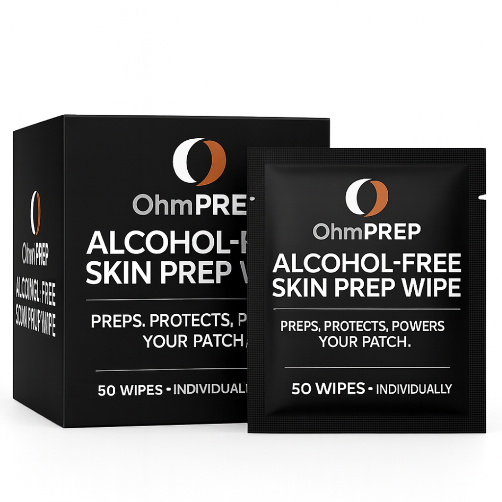 OHM PREP Alcohol‑Free Skin Prep Wipes – 50 Count