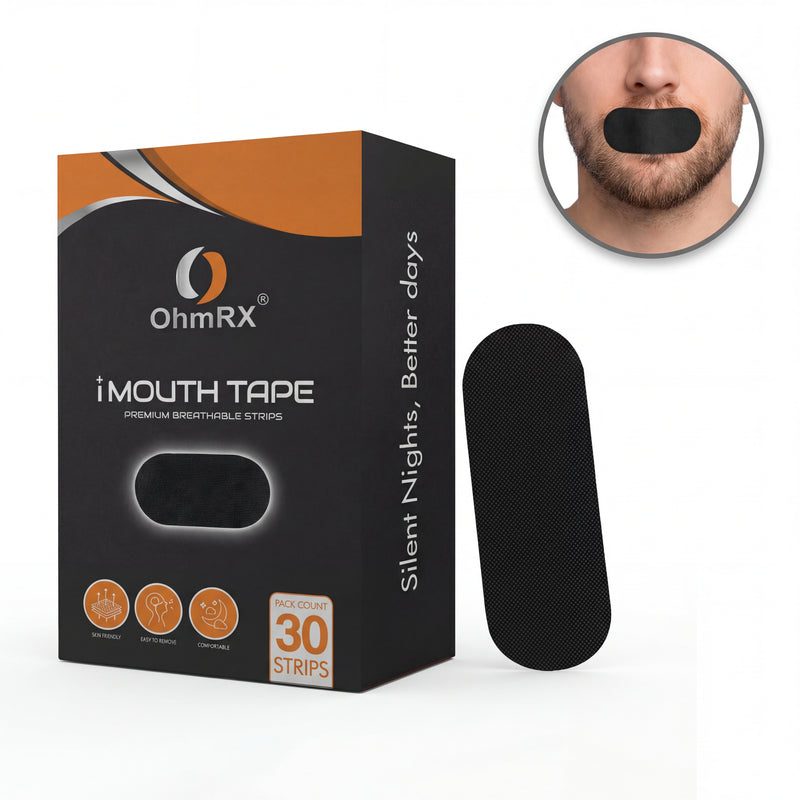 OhmRx Mouth Tape – Gentle, Hypoallergenic Nighttime Breathing Strips (30 Count)